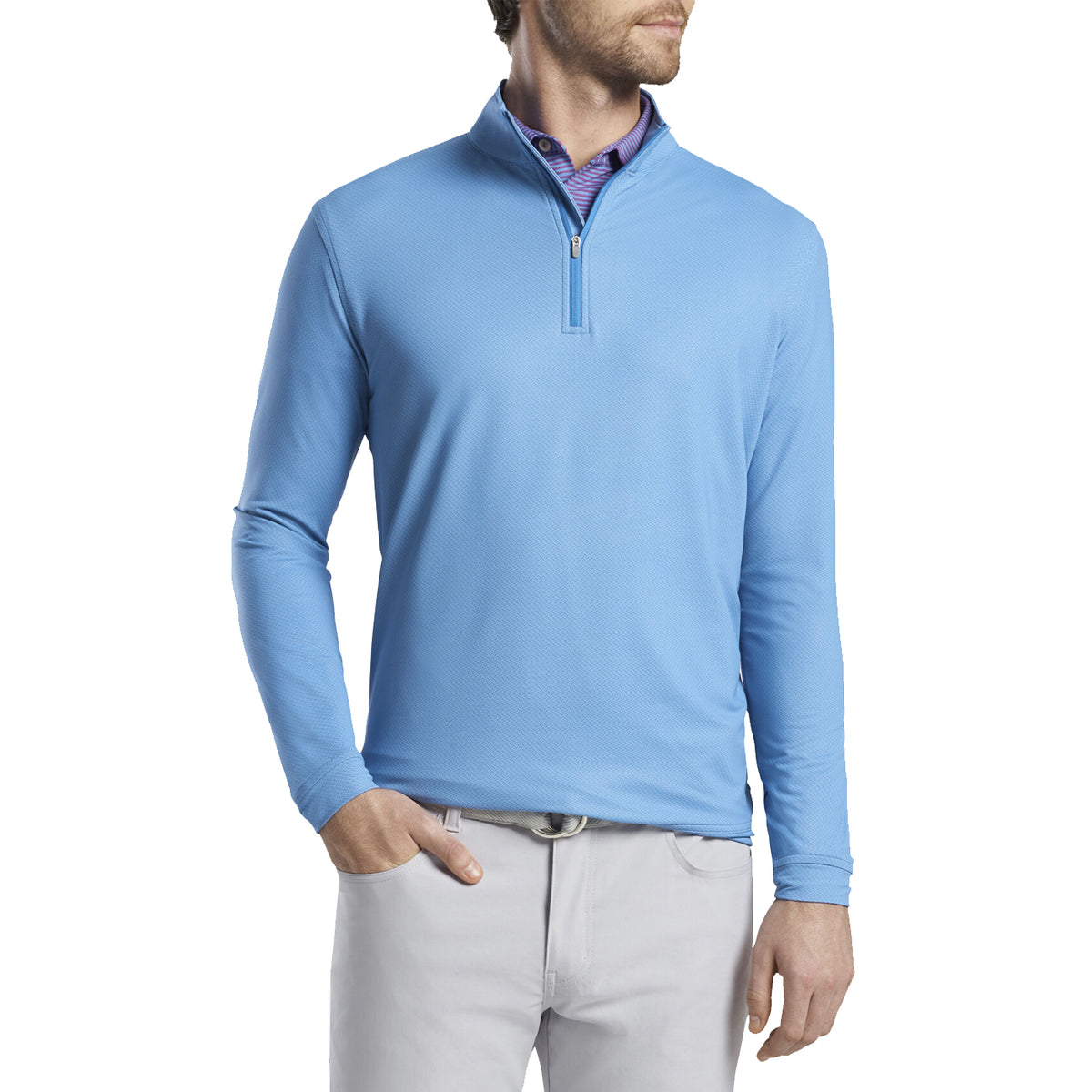 Peter Millar Perth Stitch Performance Quarter-Zip - 海角蓝色