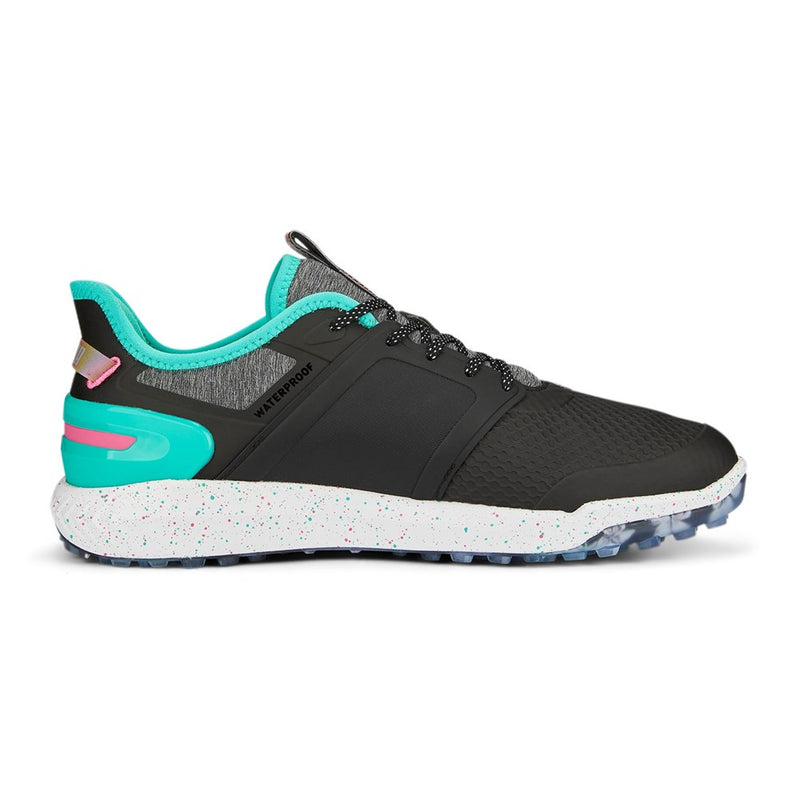 Puma x PTC IGNITE Elevate Spikeless Golf Shoes - Puma Black/ Aqua Green/ Shocking Pink