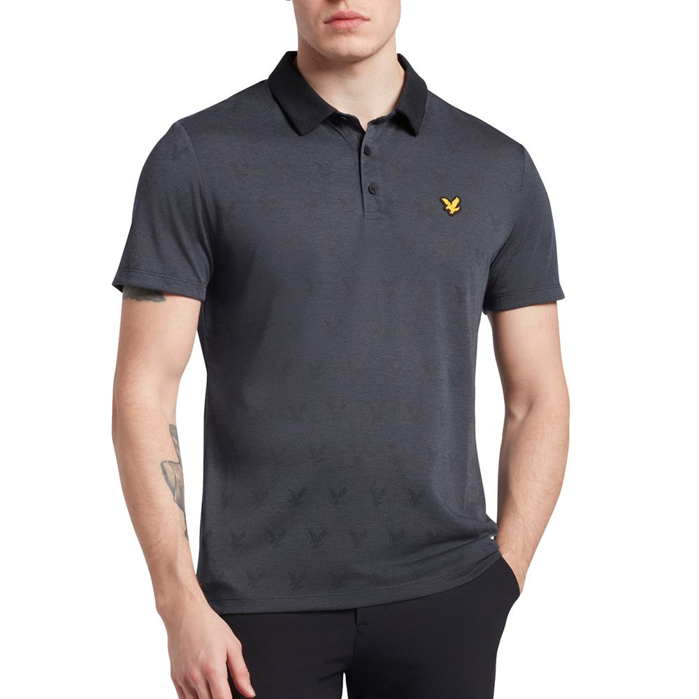 Lyle &amp; Scott 提花 Polo 衫 - 真黑