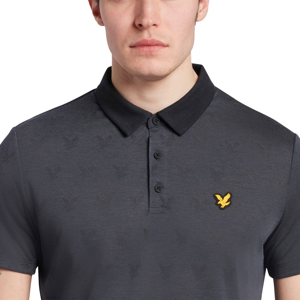 Lyle &amp; Scott 提花 Polo 衫 - 真黑