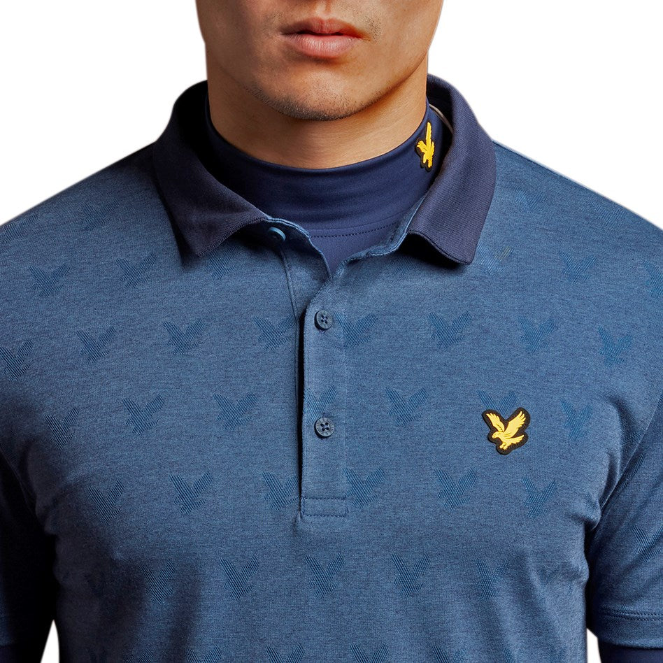 Lyle &amp; Scott 提花 Polo 衫 - 爱琴海蓝