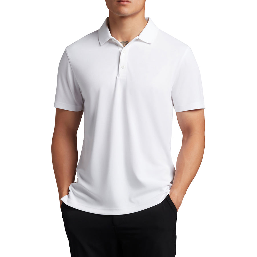 Lyle &amp; Scott 同色 Eagle 高尔夫科技 Polo 衫 - 白色