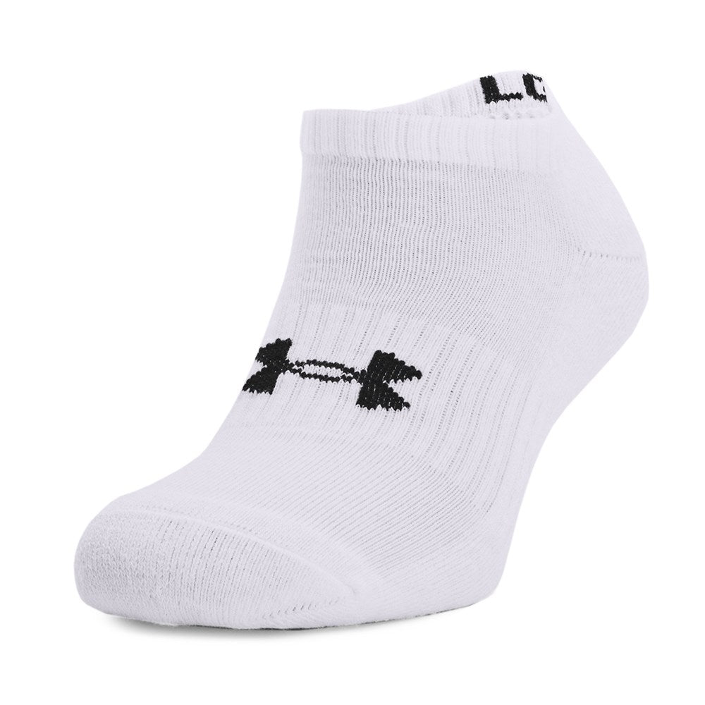 Under Armour Unisex Core No Show 3-Pack Socks - White