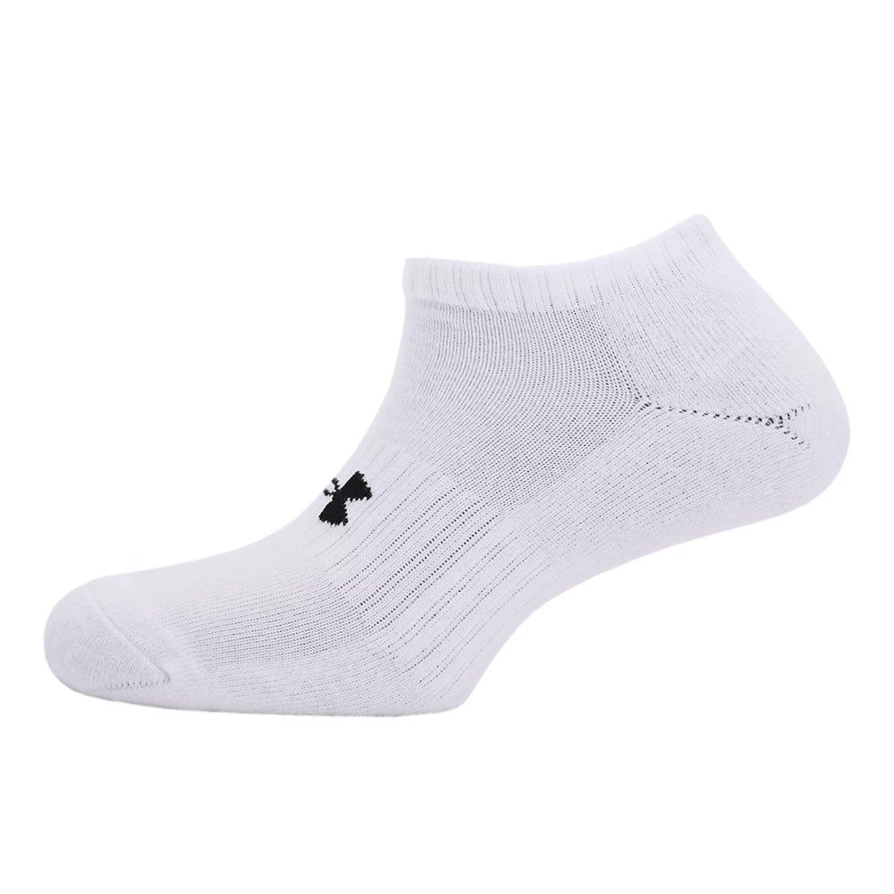 Under Armour Unisex Core No Show 3-Pack Socks - White