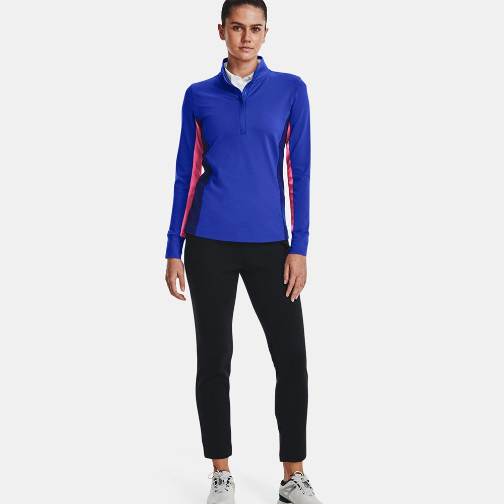 Under Armour 女士 Storm Mid-Layer Golf 1/2 拉链 - Versa 蓝色/粉色朋克