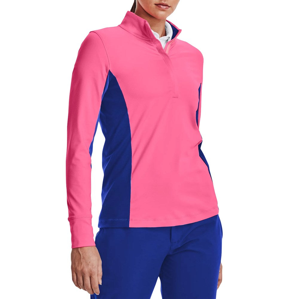 Under Armour 女士 Storm Mid-Layer Golf 1/2 拉链 - 粉色朋克/Versa 蓝色