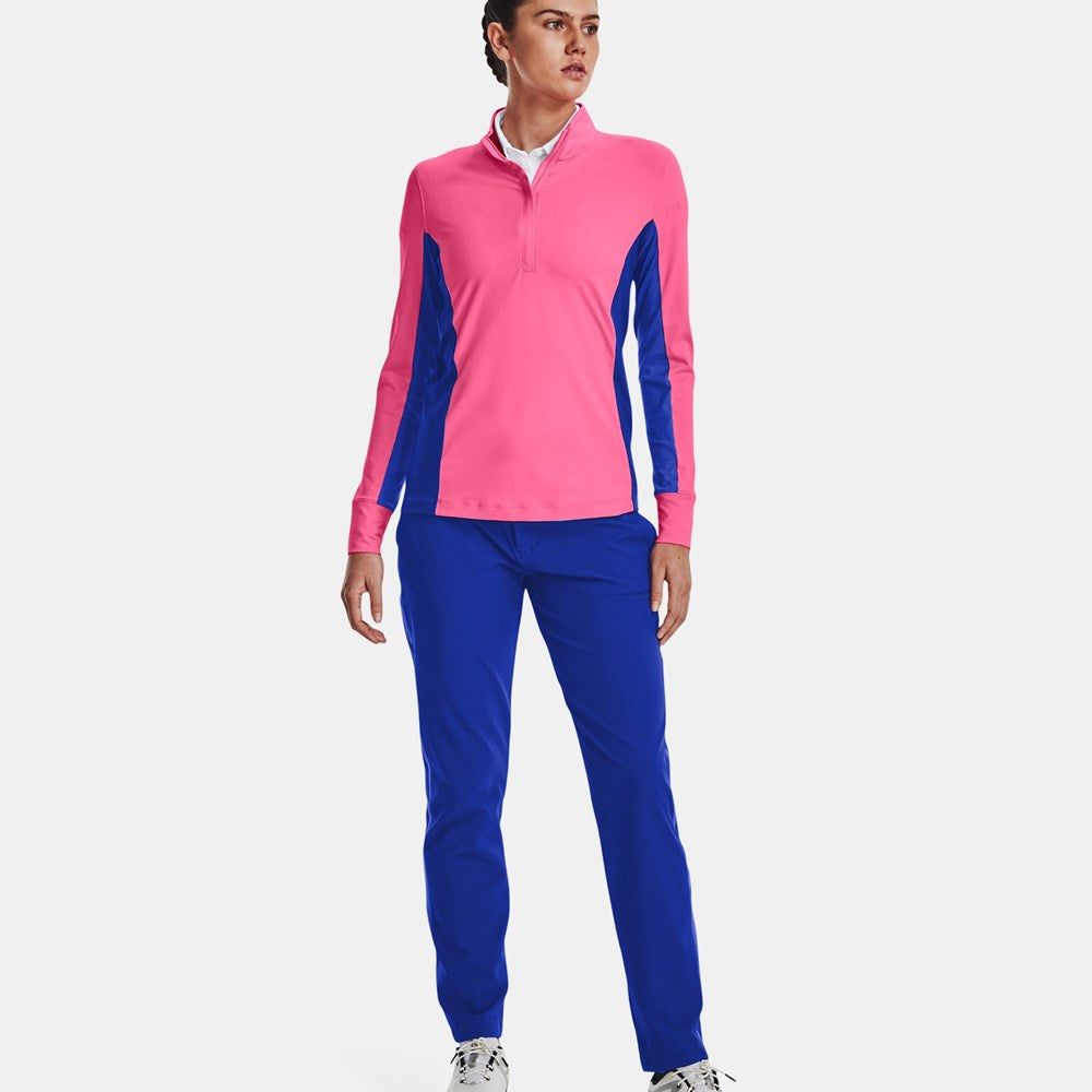 Under Armour 女士 Storm Mid-Layer Golf 1/2 拉链 - 粉色朋克/Versa 蓝色