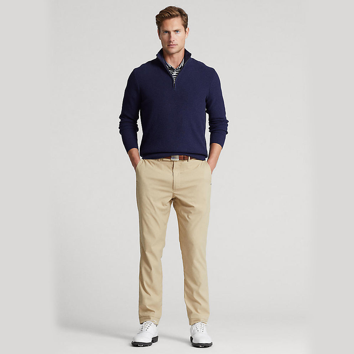 Polo Golf Ralph Lauren Half Zip Cotton Coolmax Pullover - French Navy