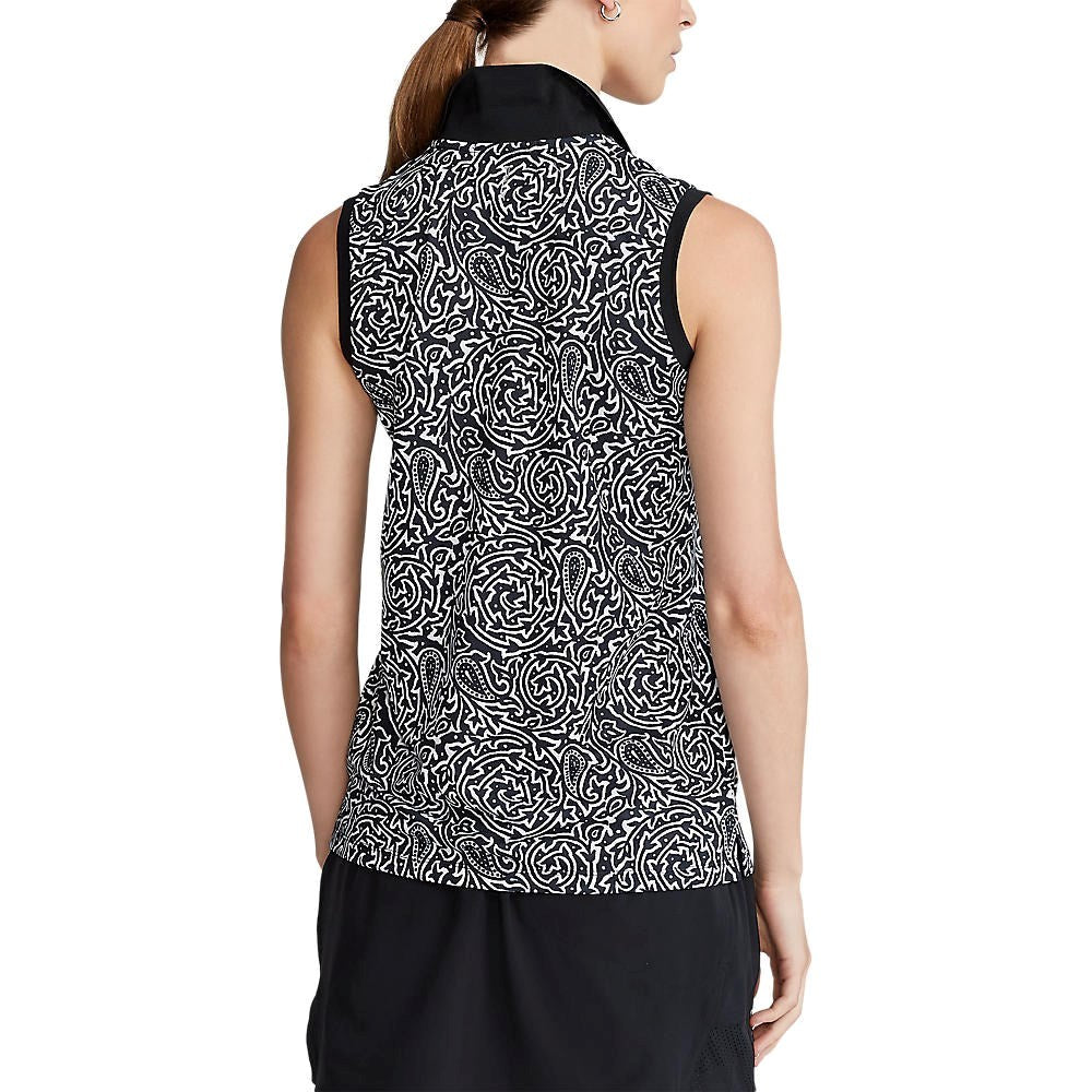 RLX Ralph Lauren 女式印花气流无袖高尔夫衬衫 - Polo 黑色块印花藤蔓