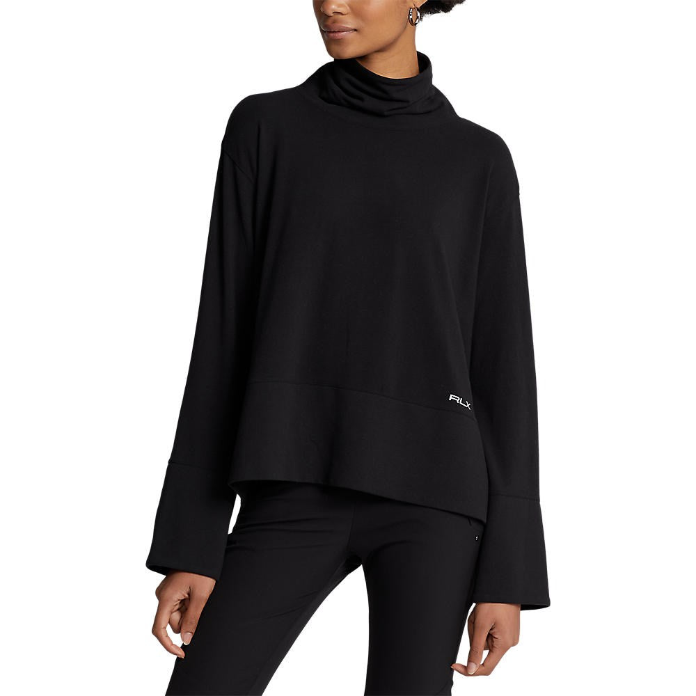 RLX Ralph Lauren 女式高性能棉混纺高领毛衣 - Polo 黑色